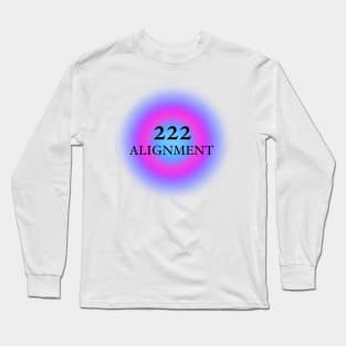 222 Angel Numbers Alignment Glowing Aura Long Sleeve T-Shirt